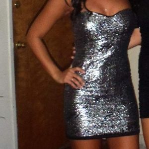 Metallic mini dress